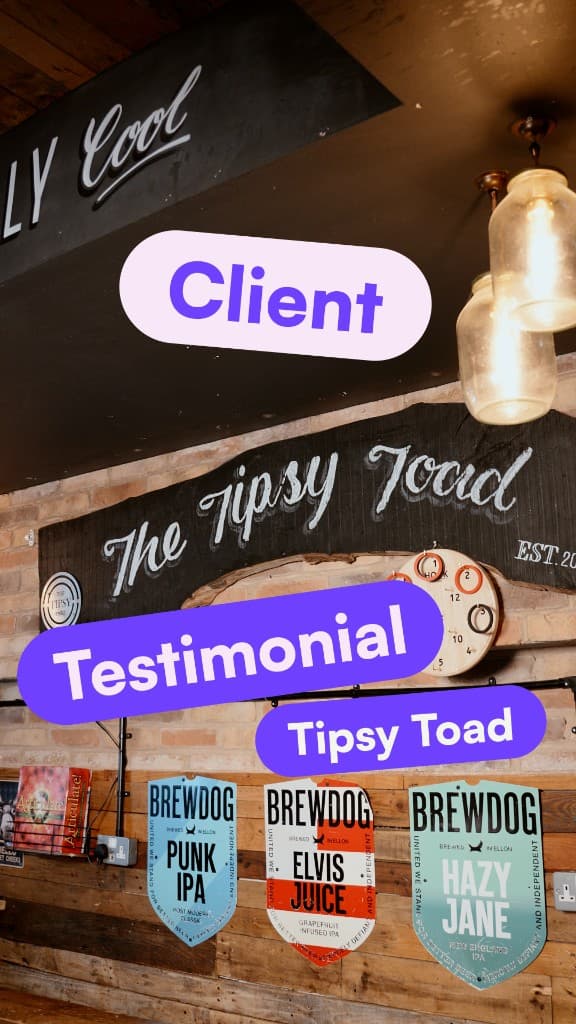 Jack at Tipsy Toad, Matlock. Funding for new bar seating, Monday to Wednesday.