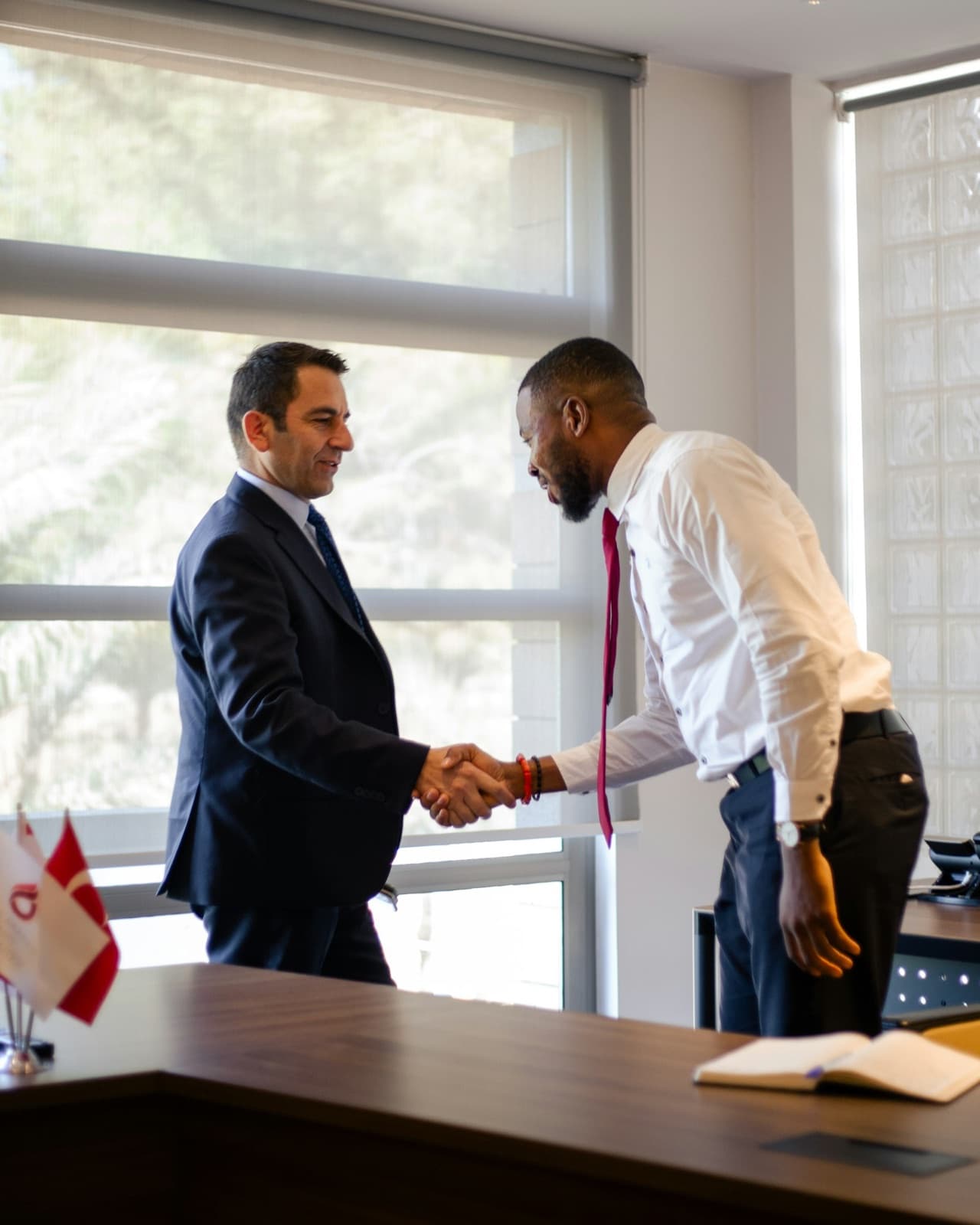 Business owner shaking hands on a new finance agreement