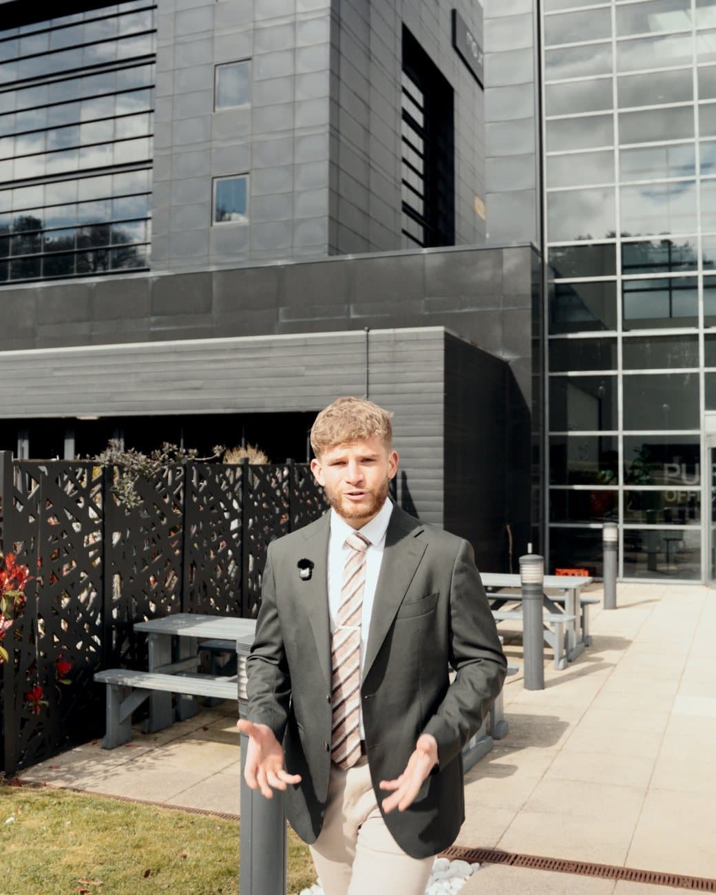Alex Beardsley outside the CapExpand office at Pure Offices, Lake View Drive, Annesley