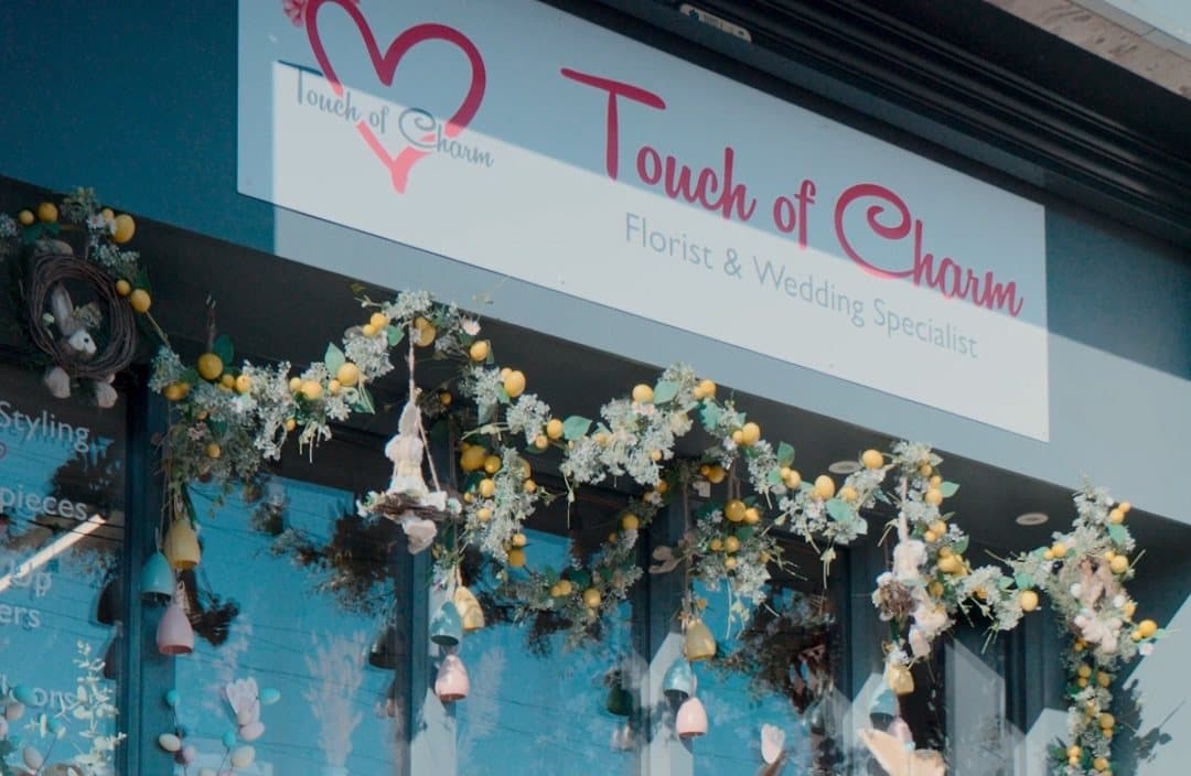 The front of Touch of Charm, Kelly's florist and wedding shop in Mansfield