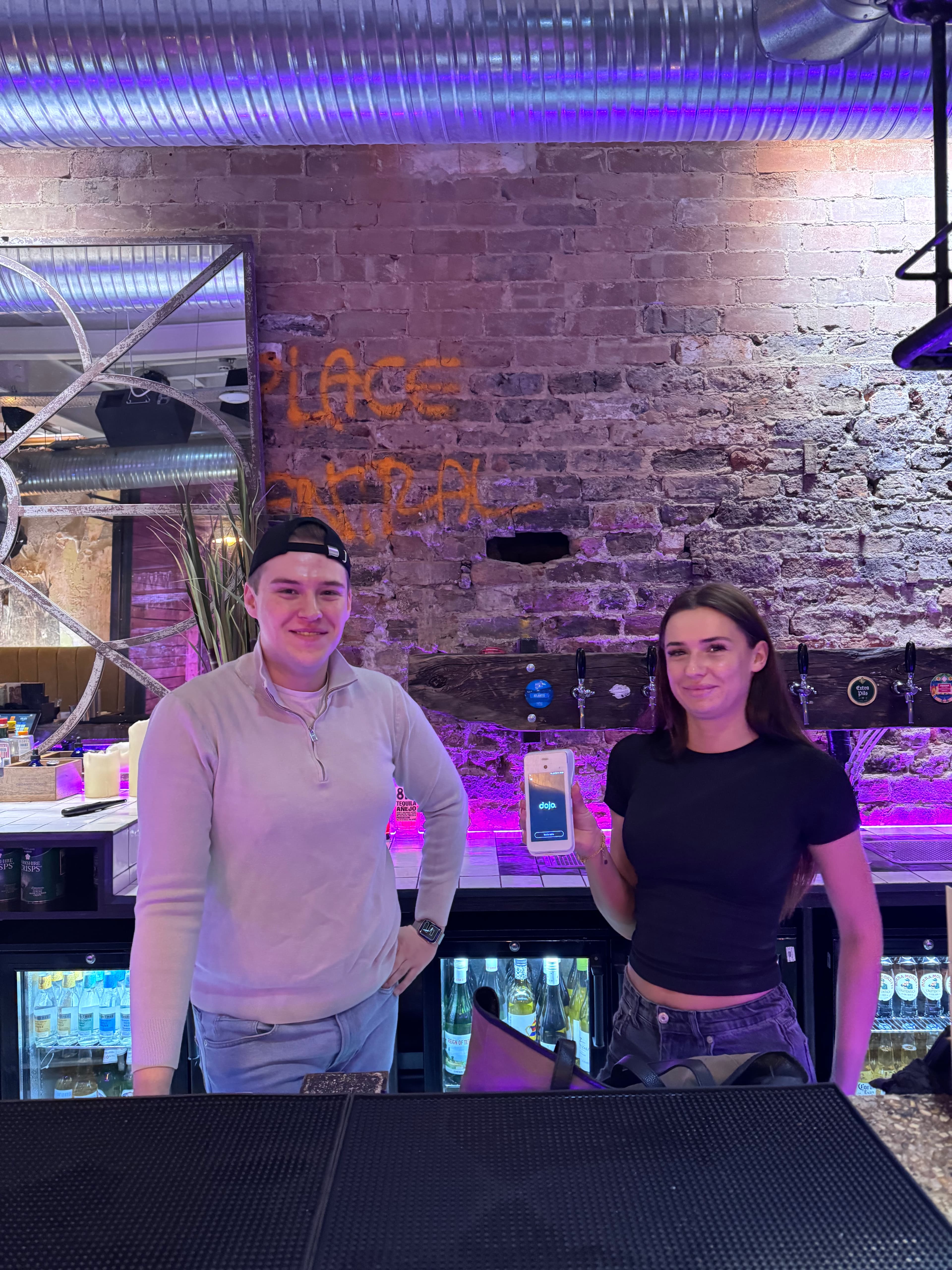 Staff at the counter of one of our clients
