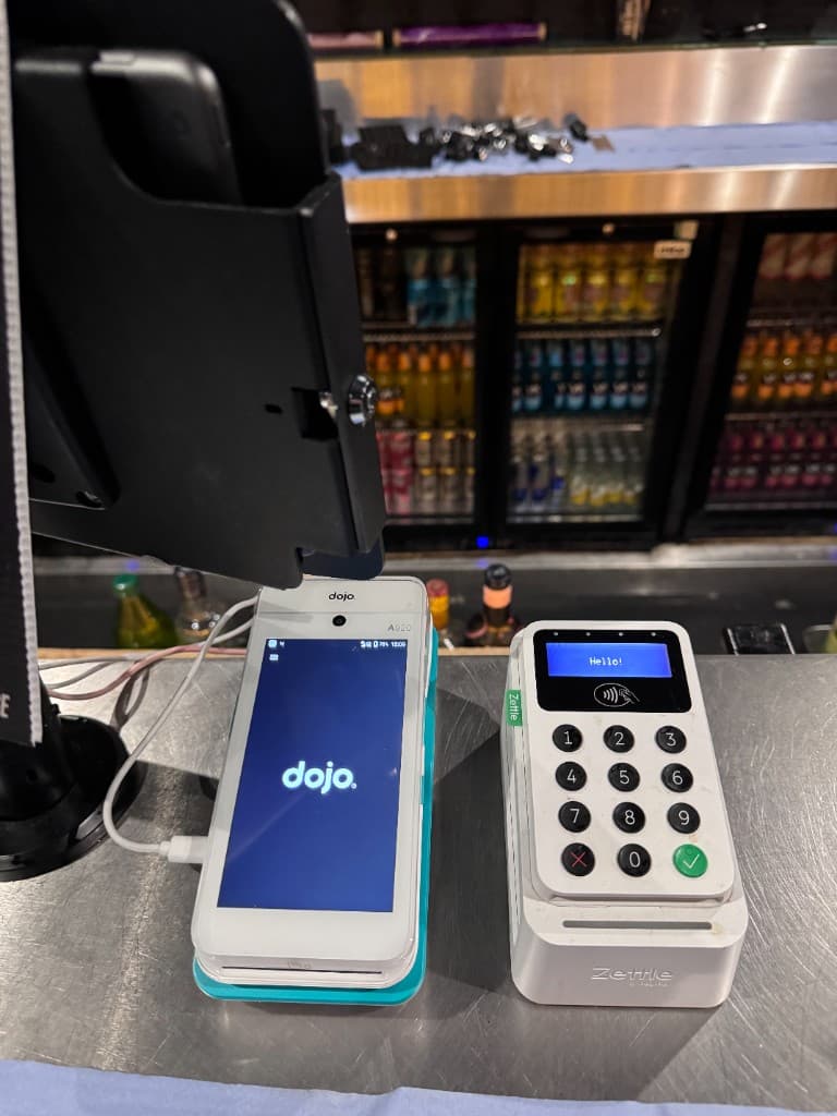 A row of card terminals being prepared for a fleet deployment